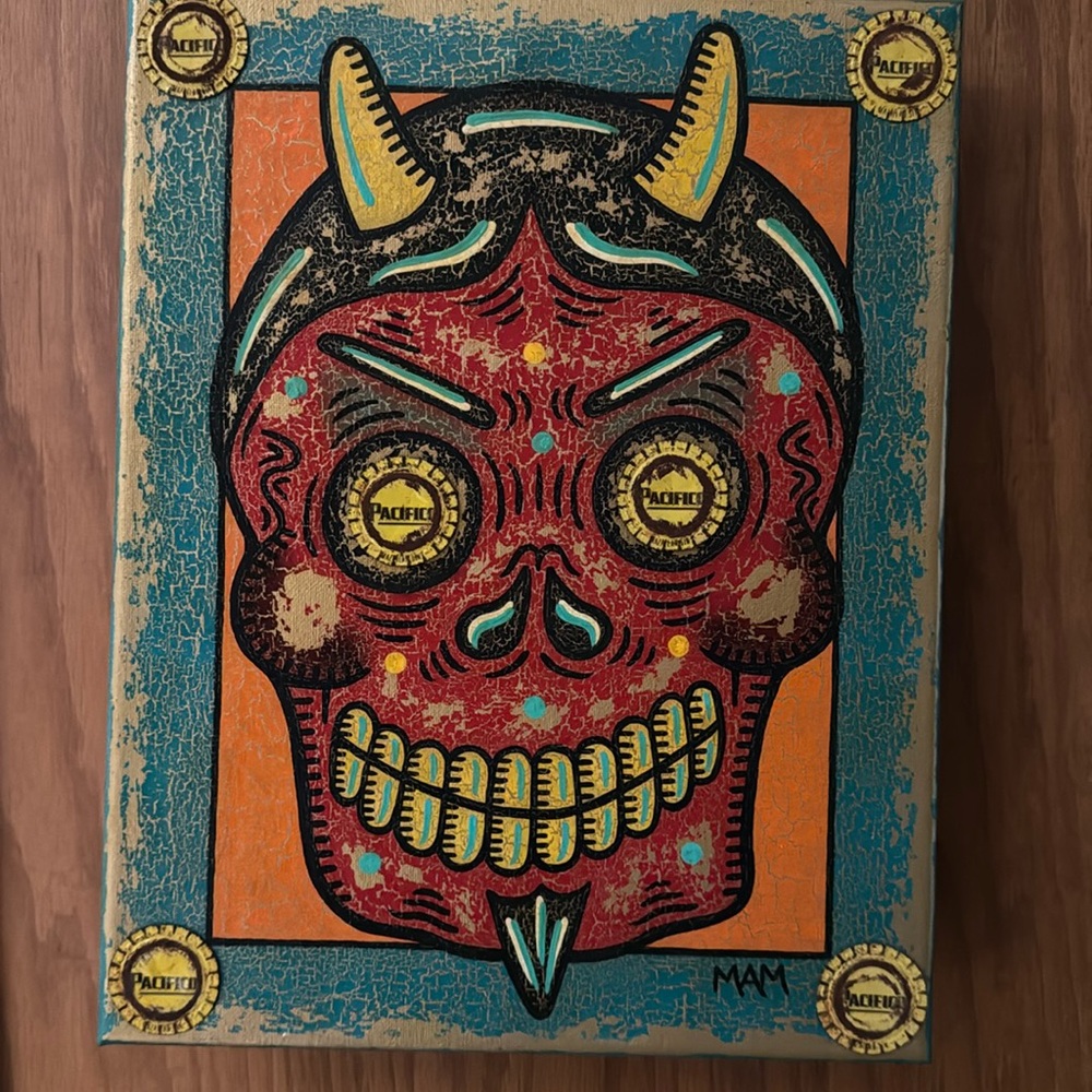 Red Devil mixed media Art